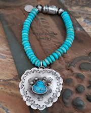 Schaef Designs Pawprints on My Heart Turquoise & Sterling Silver Navajo Pearl Stretch Bracelet | Arizona