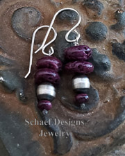 Schaef Designs Purple Spiny & Sterling Silver Bead earrings | Arizona