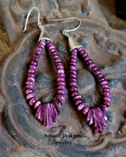  Native American Purple Spiny Oyster Shell Jacla WIRE Earrings | Schaef Designs | New Mexico 