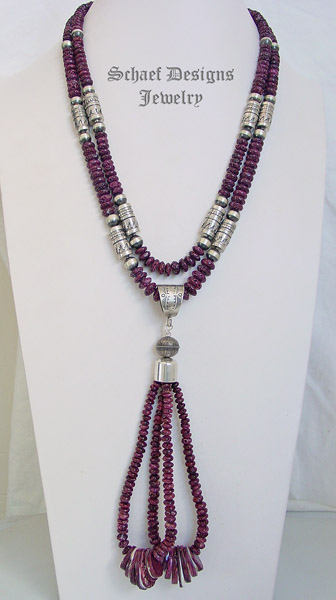 Schaef Designs purple spiny oyster shell & sterling silver Southwestern Jacla Pendant | Arizona 