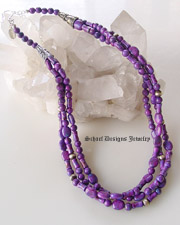 Rocki Gorman Purple Turquoise Necklace | American Indian Jewelry | 5 strand necklace 