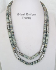  Schaef Designs Putty Picasso Jasper & Sterling Silver Tube Bead Necklace Set | New Mexico
