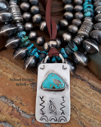 Schaef Designs Quail dog tag deerskin Southwestern necklace | Arizona  