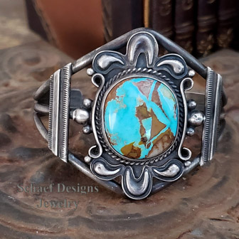  Dean Sandoval Royston Turqoise & Sterling Silver cuff bracelet  | Native American Jewelry| Schaef Designs | Arizona