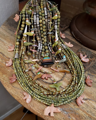 Schaef Designs Yellow dragonskin & inlaid pendant necklace  | Arizona 