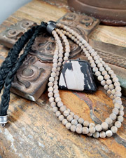 Schaef Designs Southwestern Buffalo Turquoise & Sterling Silver Tassel Necklace | Arizona