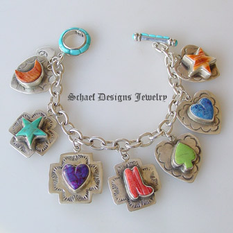 Schaef Designs Jewelry Southwestern Totem Charm Bracelet | Vintage Revival Collection | online upscale Southwestern Native American jewelry gallery boutique | Schaef Designs Southwestern Equine Jewelry | San Diego, CA