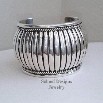 Thomas Charley Native American Sterling Silver Extra Wide Cuff Bracelet | Arizona