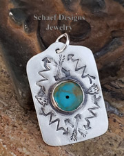 Schaef Designs Old Style Turquoise Bead & Sterling Silver Dog Tag | Arizona