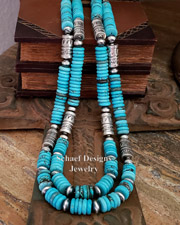 Schaef Designs Southwestern Basics Serpentine & Sterling Silver Tube Bead Necklaces | Arizona
