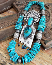  Schaef Designs Opal Turquoise Sterling Silver Southwestern Kachina Pendant | Arizona