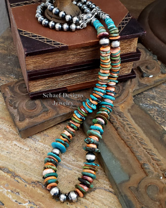 Schaef Designs Orange Spiny Turquoise Southwestern Necklace | Arizona 
