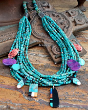 Schaef Designs Dog Tag Cross & Turquoise Nugget Charm Necklace | Arizona 