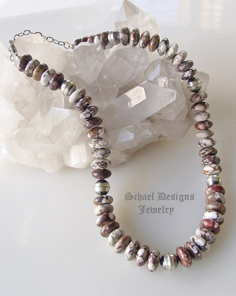 Wildhorse & Antique Silver Bead Single Strand Necklace for Rocki Gorman Pendants | Vintage Collection | Schaef Designs Southwestern artisan handcrafted Jewelry | San Diego CA 