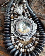 Schaef Designs Ceremonial Kingman Turquoise & Sterling Silver Southwestern Pony Pendant | Arizona