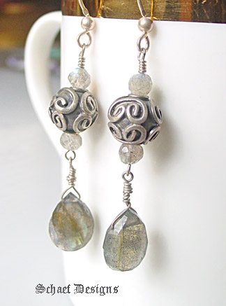 Labradorite & Sterling Silver Dangle Earrings