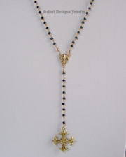 Large Blue Topaz & White Freshwater Pearl 24kt Gold Vermeil Amulet Necklace | Schaef Designs artisan handcrafted gemstone Jewelry | upscale online jewelry gallery boutique | San Diego, CA 