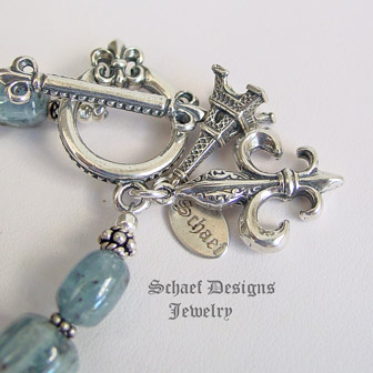 Schaef Designs Kyanite Nugget & Sterling Silver Bracelet with Paris Charms | New Mexico