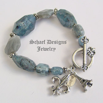 Schaef Designs Kyanite Nugget & Sterling Silver Bracelet with Paris Charms | New Mexico
