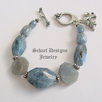 Schaef Designs Kyanite Nugget & Sterling Silver Bracelet with Paris Charms | New Mexico