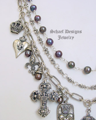 Schaef Designs peacock pearl & sterling silver charm necklace | New Mexico 