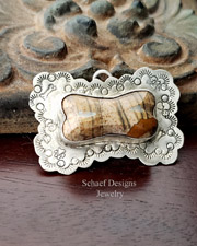 Schaef Designs Turquoise & hand stamped Sterling Silver dog bone pendant | Pet memorial gift, Loss of a Pet, Memorial Jewelry  | Arizona