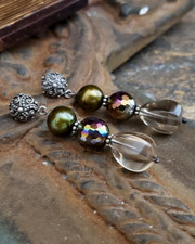 Schaef Designs Amethyst Quartz Pearl & Sterling Silver Dangle POST Earrings | Arizona
