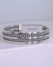 Thomas Charley Sterling Silver Cuff Bracelet UNISEX | Schaef Designs Men's Unisex Jewelry | New Mexico 