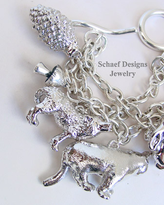 Susan Cummings Wilderness Animal Sterling Silver Vintage Charm Bracelet | Schaef Designs | New Mexico 
