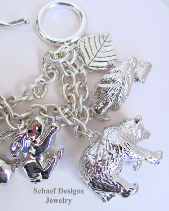 Susan Cummings Wilderness Animal Sterling Silver Vintage Charm Bracelet | Schaef Designs | New Mexico 
