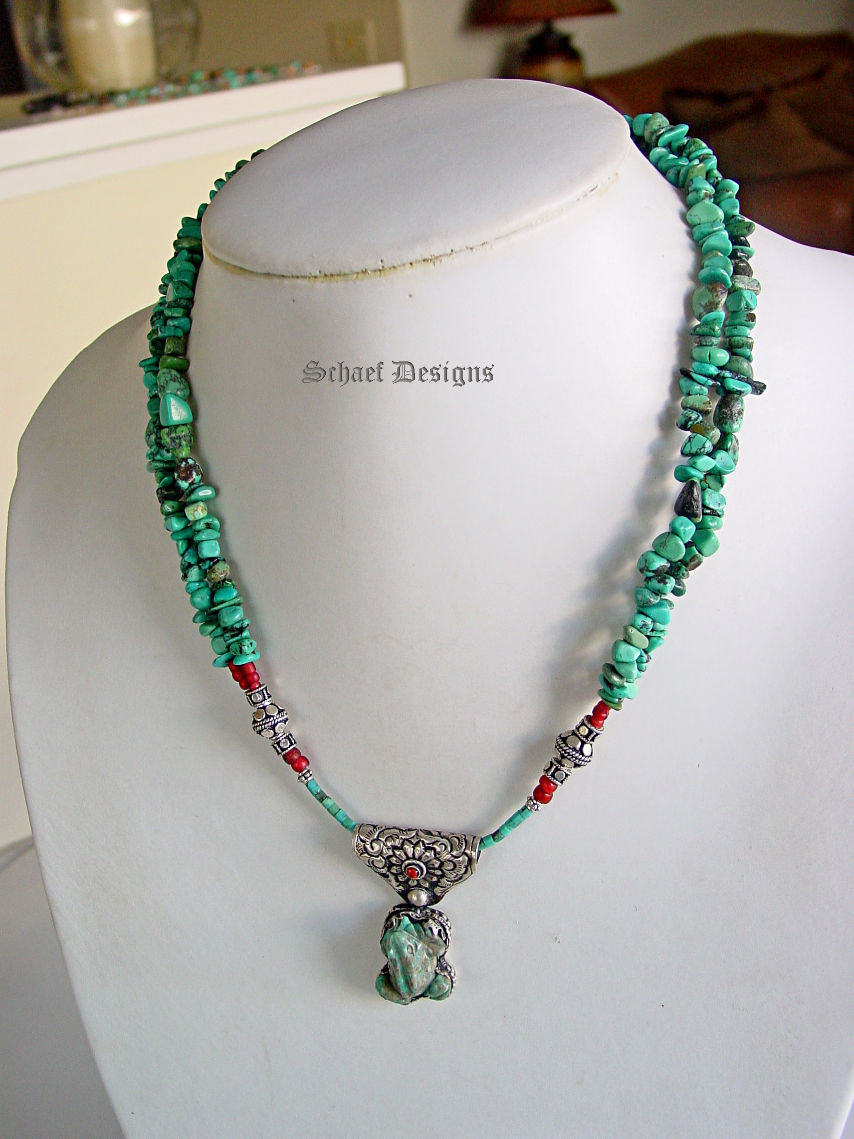  Turquoise Frog Totem Animal necklace by Schaef Designs | New Mexico  