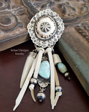 Schaef Designs Antler Crown Leather Bead Pendant | Arizona