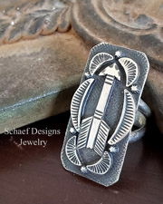 Native American Arrow Rectangle Sterling Silver Ring | Arizona