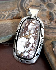 Native American AZ Wildhorse & Sterling Silver Pendant | Arizona