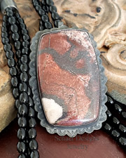 Buffalo Turquoise & Sterling Silver Multi Strand Tab Necklace | New Mexico