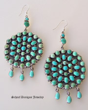 Carico Lake Multi Turquoise Circle Dangle Earrings | Schaef Designs Southwestern Turquoise Jewelry | San Diego CA