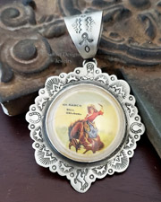 Schaef Designs Morrisonite & Stamped Sterling Silver Pendant | Arizona