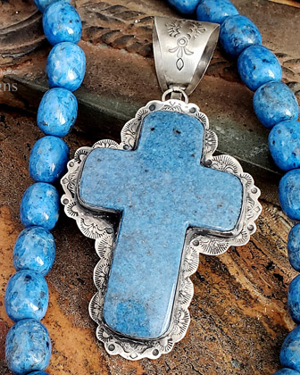 Schaef Designs Denim Lapis Cross Set in Stamped Sterling Silver | Arizona