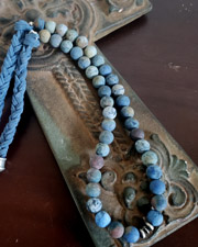 Schaef Designs denim lapis braided leather necklace | Arizona