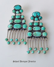 Jiminez Federico Turquoise chandelier post Earrings | Schaef Designs Turquoise Jewelry | San Diego CA 