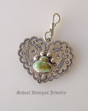 Schaef Designs Turquoise Dog Bone & Sterling Silver cat tag pet jewelry | upscale online southwestern, native american, equine, & gemstone jewelry gallery boutique| Schaef Designs artisan handcrafted Jewelry | San Diego CA 