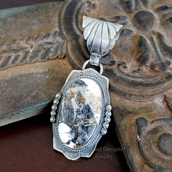 J Nelson Buffalo Turquoise & Sterling Silver Pendant | Arizona