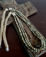 Schaef Designs Kahki 3-Strand Bead & Braided Leather Necklace | Arizona