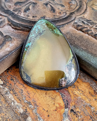 Large Hubei Blue Bronze Black Silver Pendant | Arizona 