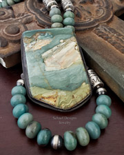 Schaef Designs Morrisonite & Stamped Sterling Silver Pendant | Arizona