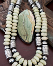 Schaef Designs Morrisonite & Stamped Sterling Silver Pendant | Arizona