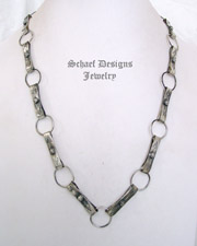 Schaef Designs Long Rosette Link sterling silver Southwestern Necklace | New Mexico 