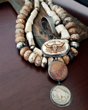 Schaef Designs turquoise multi strand tab necklace | Arizona 