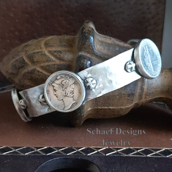 Schaef Designs Mercury Dime Sterling Silver Bangle bracelet | Arizona