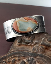 Schaef Designs Oval Morrisonite & Sterling Silver Cuff Bracelet | Arizona 
